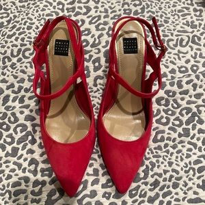 White House Black Market pink suede pumps